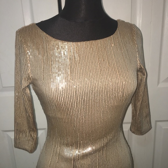 As U Wish gold sequin dress. - Picture 6 of 7
